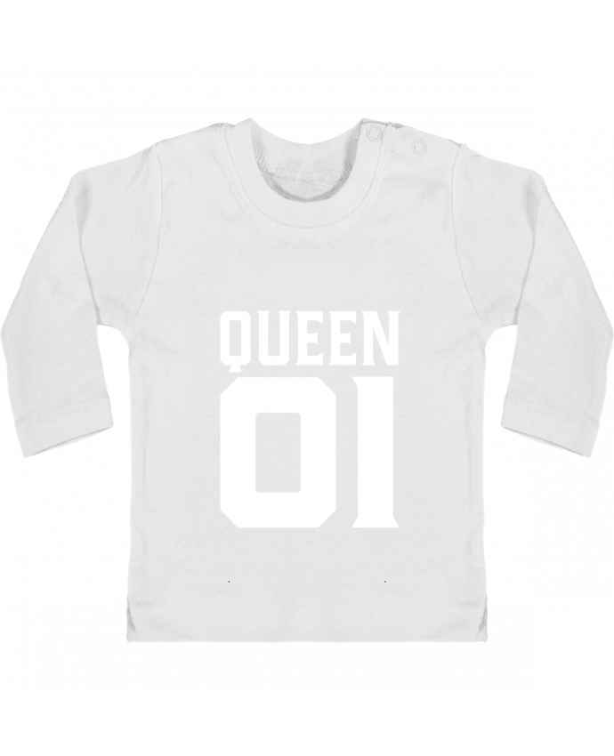 Camiseta Bebé Manga Larga con Botones  queen 01 t-shirt cadeau humour manches longues du designer Original t-shirt