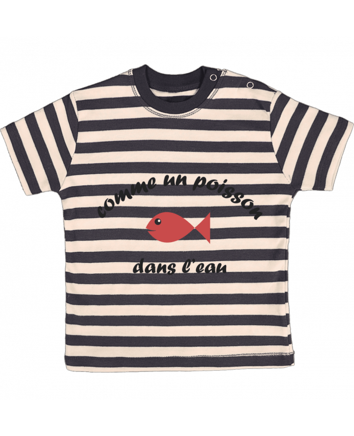 Tee-shirt bébé à rayures Comme un poisson dans l'eau par J.D