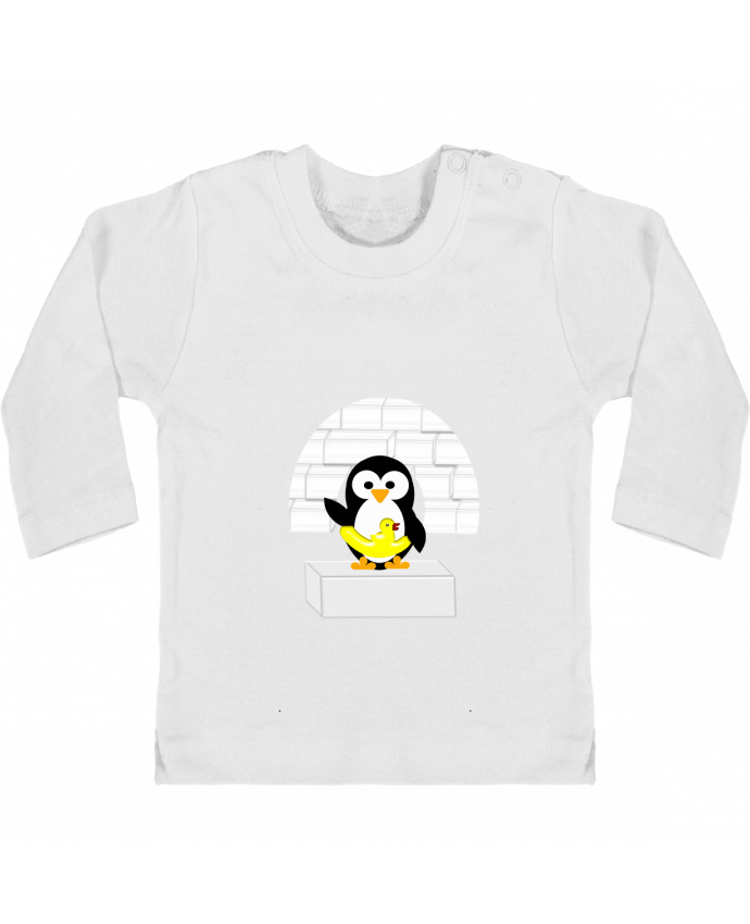Baby T-shirt with press-studs long sleeve Le Pingouin manches longues du designer Les Caprices de Filles