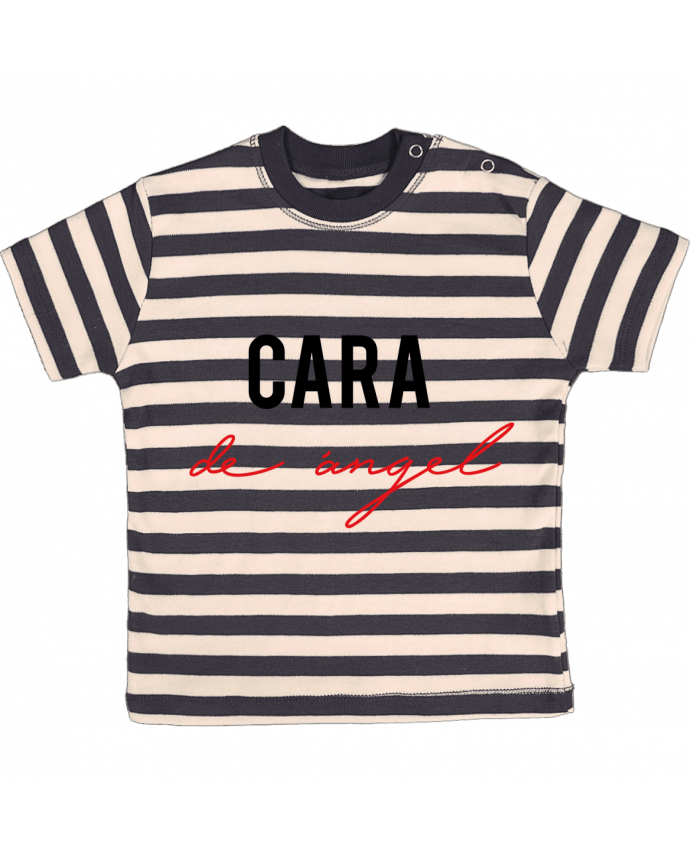 T-shirt baby with stripes Cara de angel by tunetoo