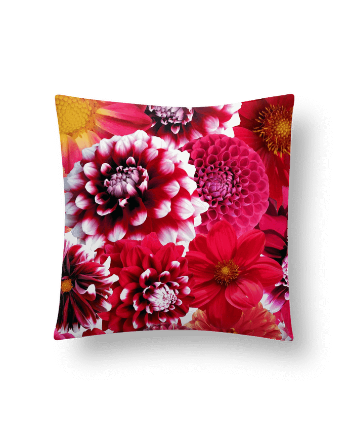 Cushion synthetic soft 45 x 45 cm Fleurs rouges by Les Caprices de Filles