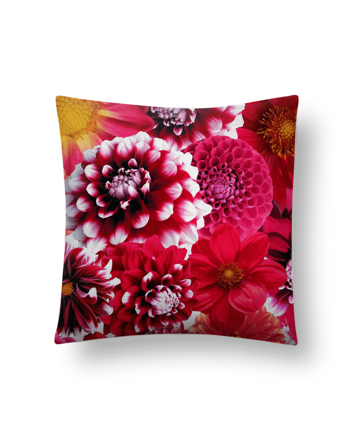 Cushion suede touch 45 x 45 cm Fleurs rouges by Les Caprices de Filles