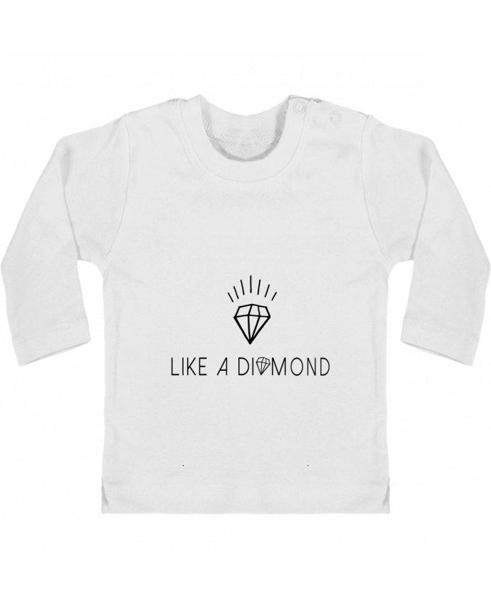 Baby T-shirt with press-studs long sleeve Like a diamond manches longues du designer Les Caprices de Filles