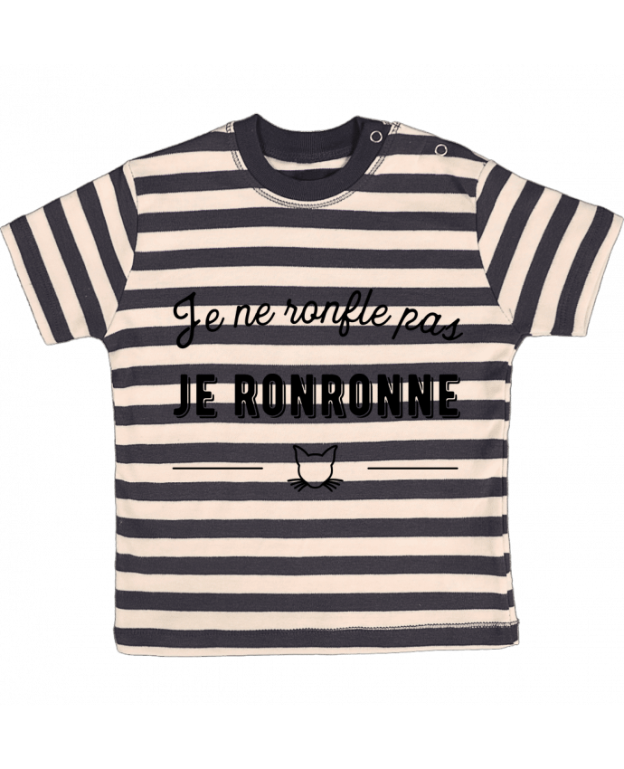 T-shirt baby with stripes je ronronne t-shirt humour by Original t-shirt