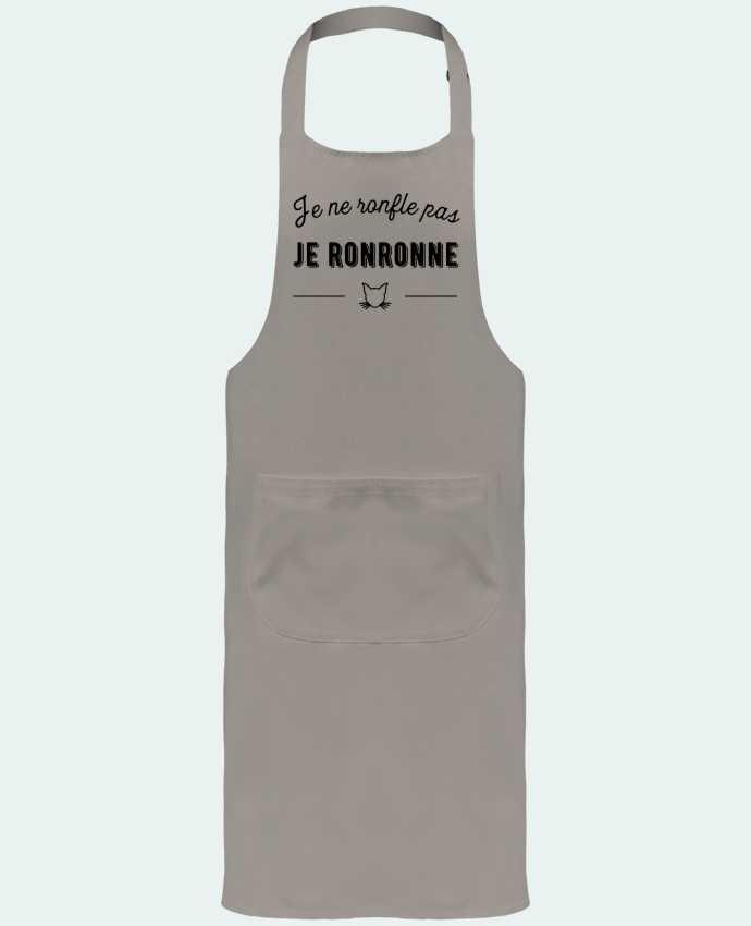 Garden or Sommelier Apron with Pocket je ronronne t-shirt humour by Original t-shirt