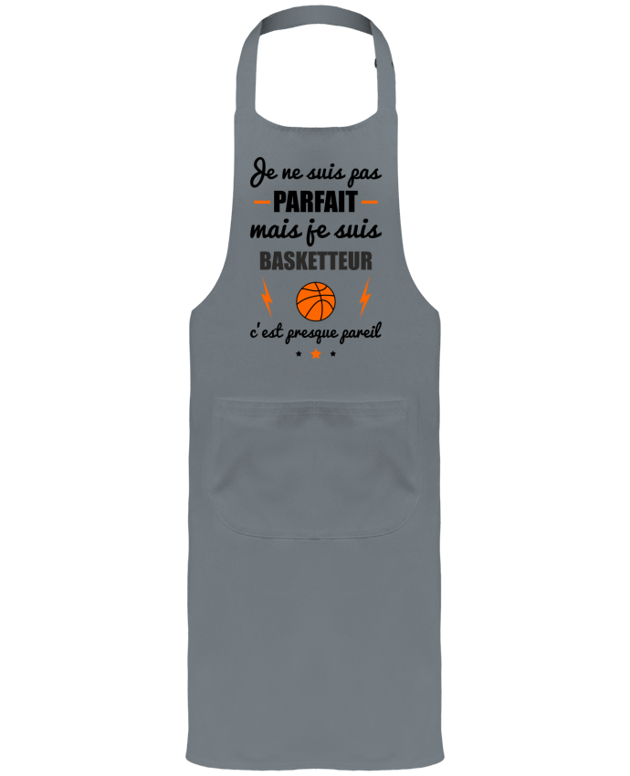 Garden or Sommelier Apron with Pocket Je ne suis pas byfait mais je suis basketteur c'est presque byeil by Benicha