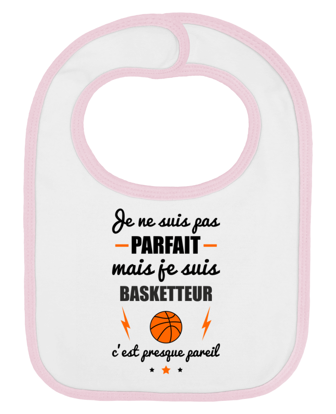 Bavoir bébé uni Je ne suis pas parfait mais je suis basketteur c'est presque pareil par Benichan