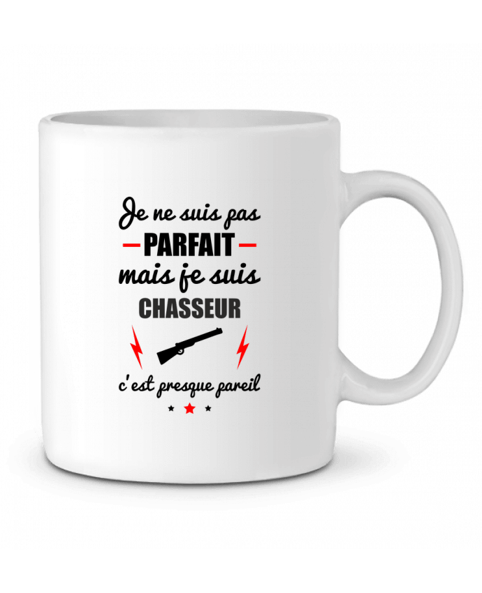 Ceramic Mug Je ne suis pas byfait mais je suis chasseur c'est presque byeil by Benichan