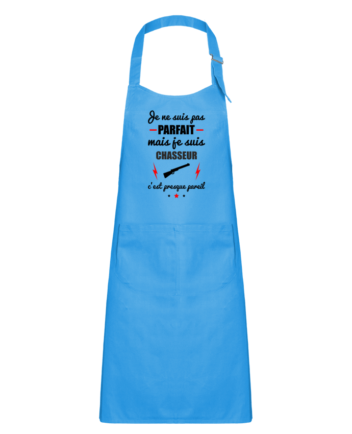 Kids chef pocket apron Je ne suis pas byfait mais je suis chasseur c'est presque byeil by Benichan