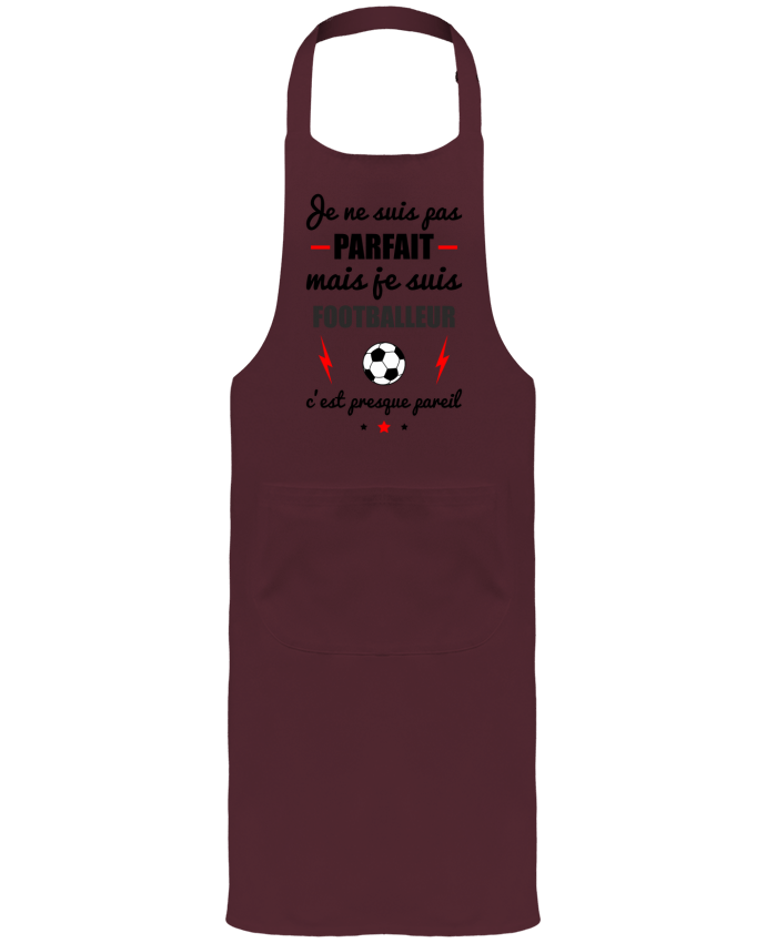 Tablier avec poches Je ne suis pas parfait mais je suis footballeur c'est presque pareil par Benich