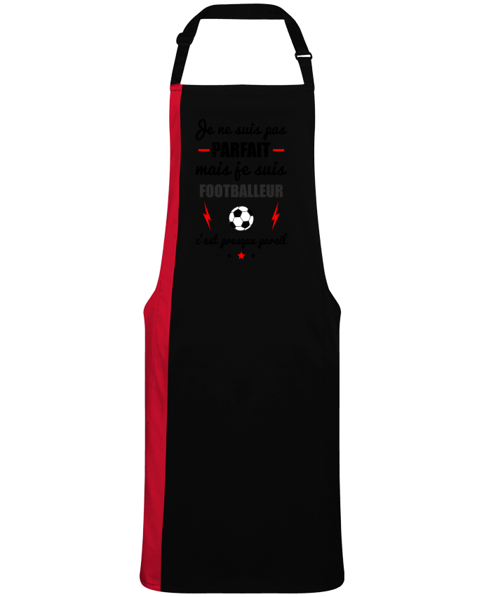 Tablier bicolore Je ne suis pas parfait mais je suis footballeur c'est presque pareil par  Benichan