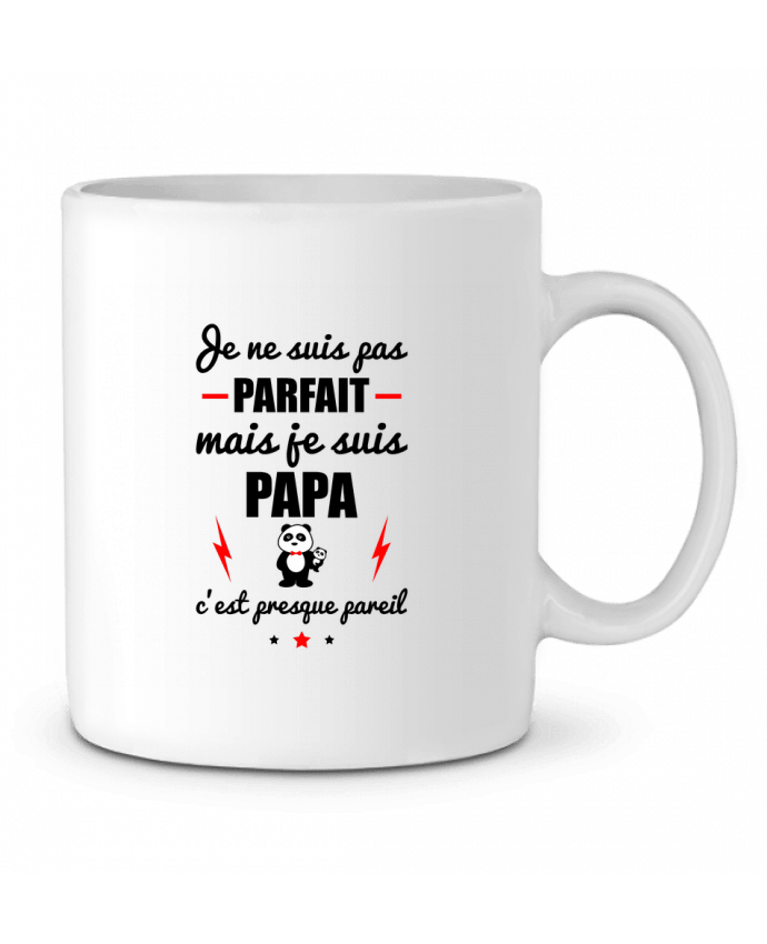 Ceramic Mug Je ne suis pas byfait mais je suis papa c'est presque byeil by Benichan