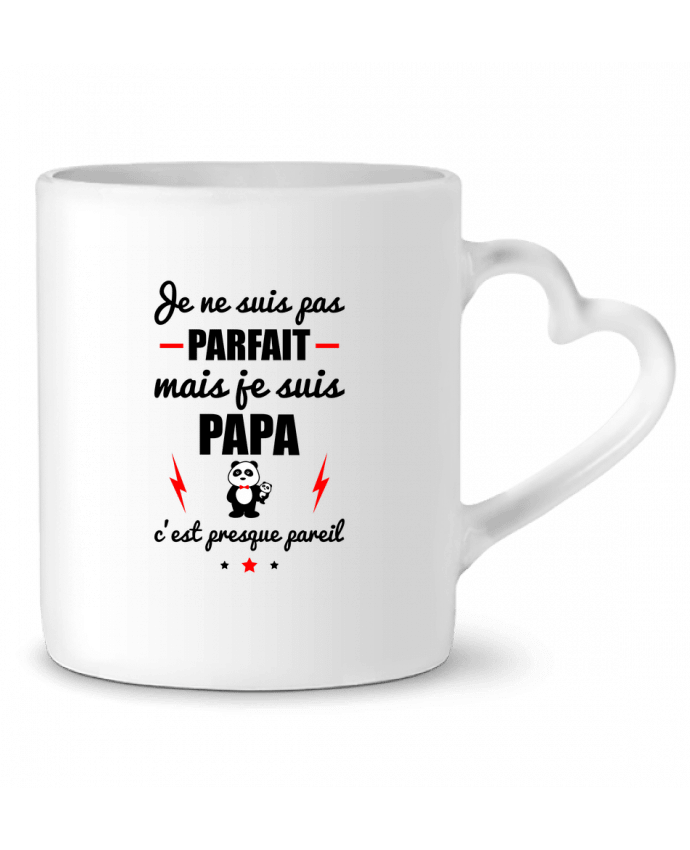Mug Heart Je ne suis pas byfait mais je suis papa c'est presque byeil by Benichan