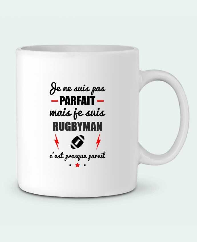 Mug  Je ne suis pas parfait mais je suis rugbyman c'est presque pareil par Benichan