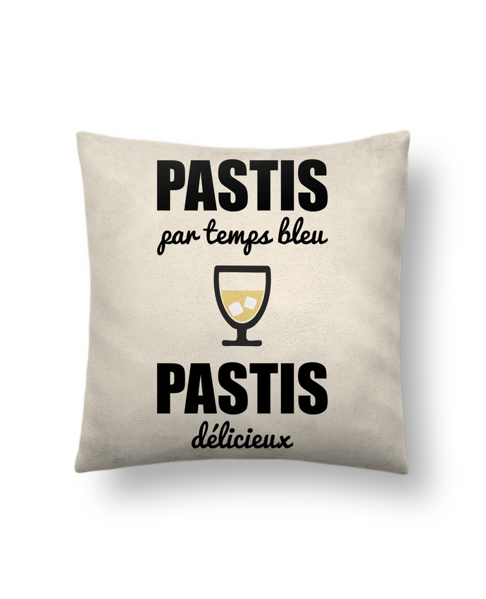 Cushion suede touch 45 x 45 cm Pastis by temps bleu pastis délicieux by Benichan
