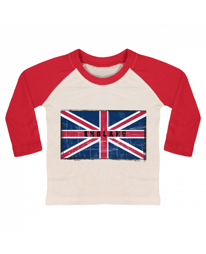 T-shirt baby Baseball long sleeve Drapeau anglais by Les Caprices de Filles