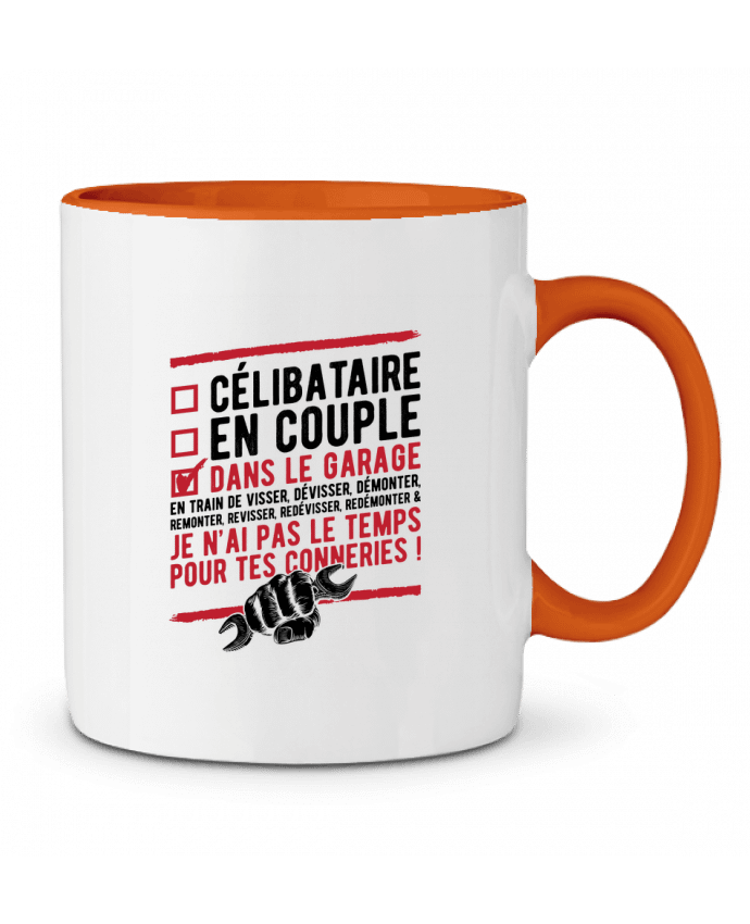 Mug bicolore Dans le garage humour Original t-shirt