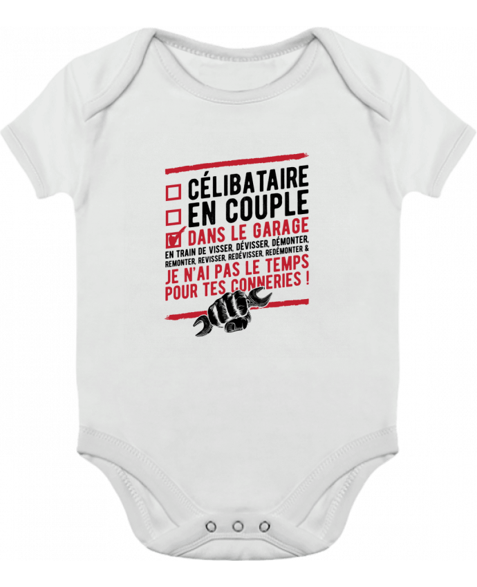 Body Bebé Contraste Dans le garage humour por Original t-shirt