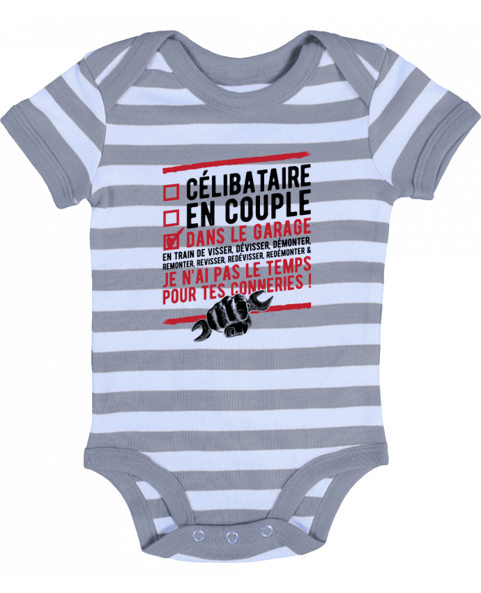 Baby Body striped Dans le garage humour - Original t-shirt