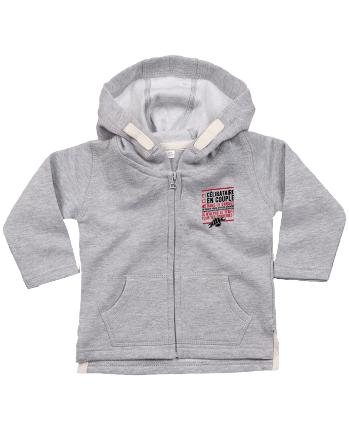 Hoddie with zip for baby Dans le garage humour by Original t-shirt