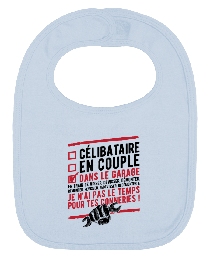 Bavoir bébé uni Dans le garage humour par Original t-shirt