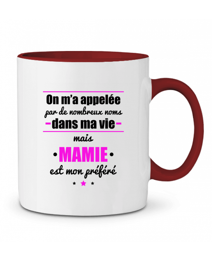 Mug bicolore On m'a appelé par de nombreux noms dans ma vie mais mamie est mon préféré Benichan