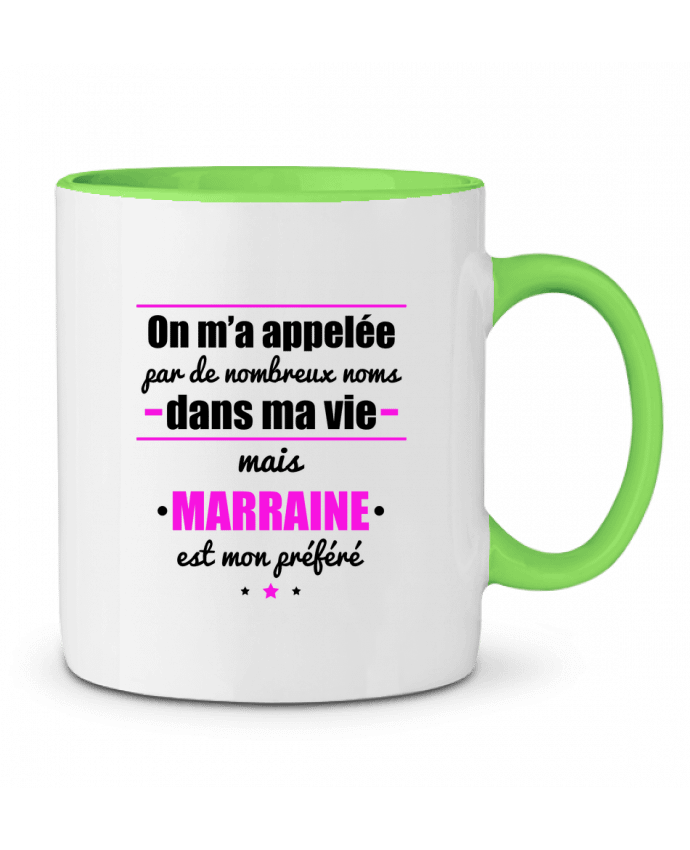 Taza Cerámica Bicolor On m'a appelé por de nombreux noms dans ma vie mais marraine est mon préféré Benichan