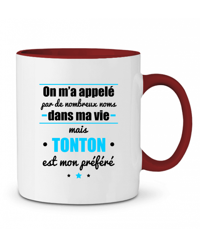 Mug bicolore On m'a appelé par de nombreux noms dans ma vie mais tonton est mon préféré Benichan