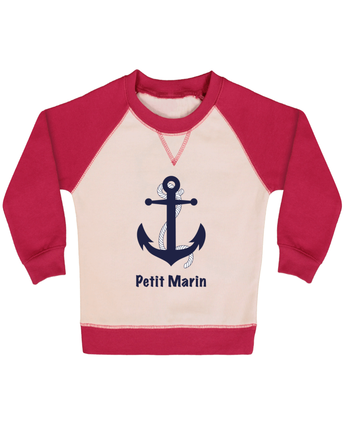 Sweatshirt Baby crew-neck sleeves contrast raglan Petit Marin by M.C DESIGN 