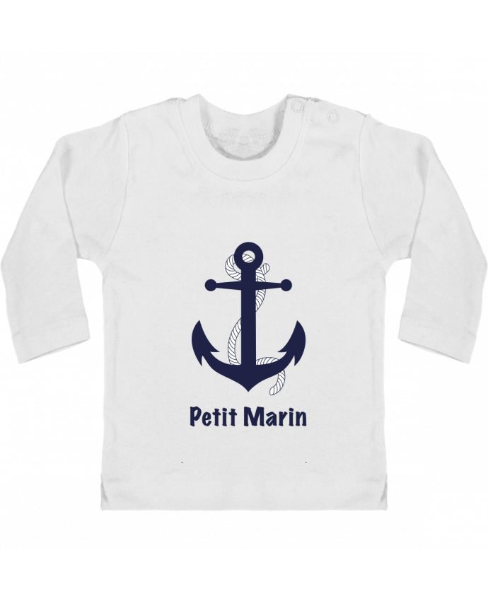 Baby T-shirt with press-studs long sleeve Petit Marin manches longues du designer M.C DESIGN 
