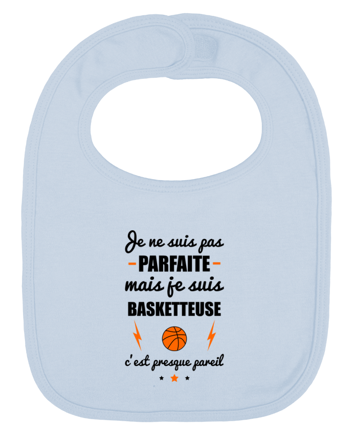 Baby Bib plain and contrast Je ne suis pas byfaite mais je suis basketteuse c'est presque byeil by Benichan