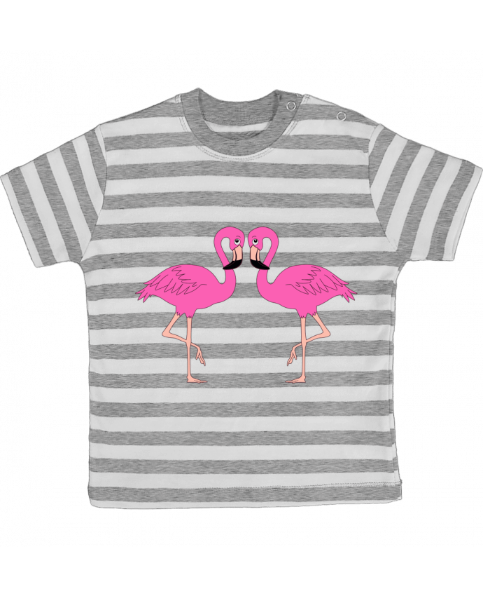 Tee-shirt bébé à rayures Flamingo par M.C DESIGN 