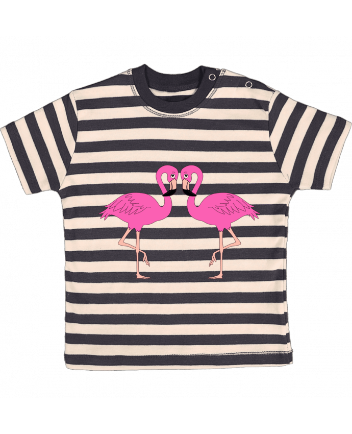 Tee-shirt bébé à rayures Flamingo par M.C DESIGN 