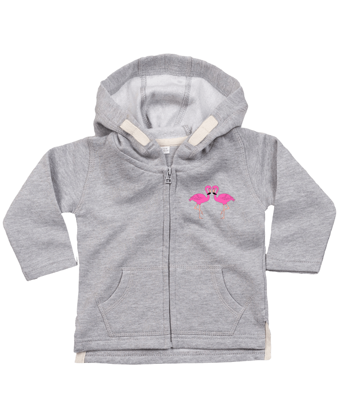 Hoddie with zip for baby Flamingo by M.C DESIGN 