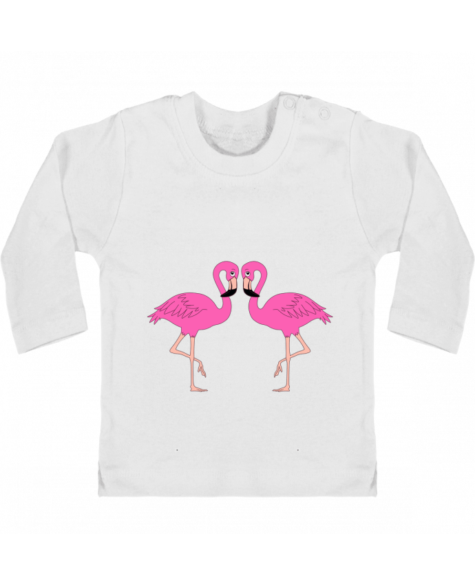 Baby T-shirt with press-studs long sleeve Flamingo manches longues du designer M.C DESIGN 