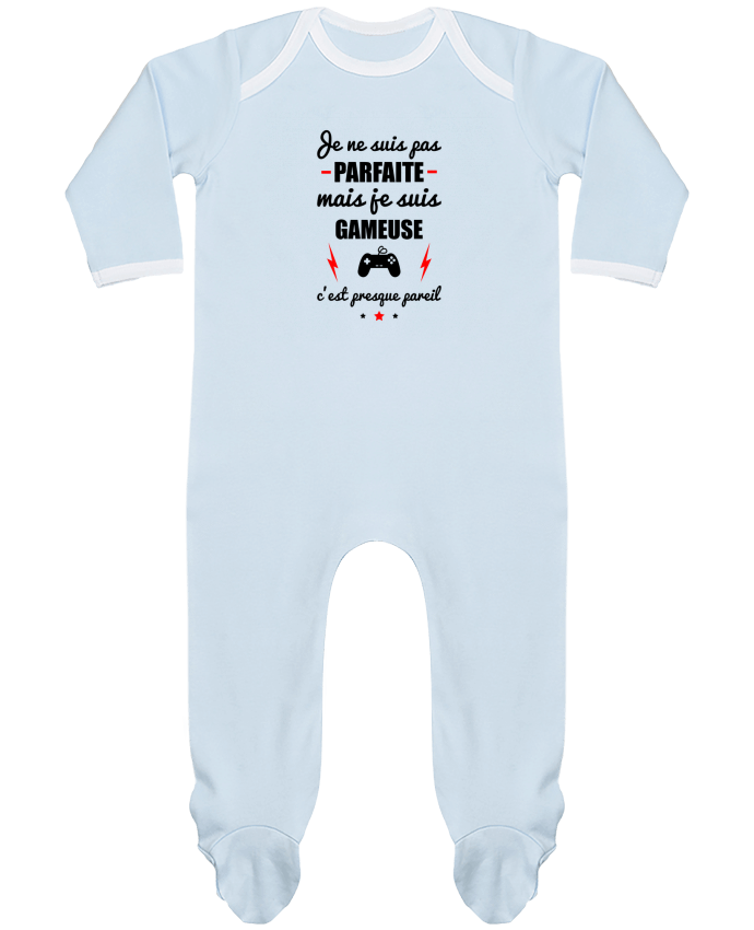 Body Pyjama Bébé Je ne suis pas parfaite mais je suis gameuse c'est presque pareil par Benichan