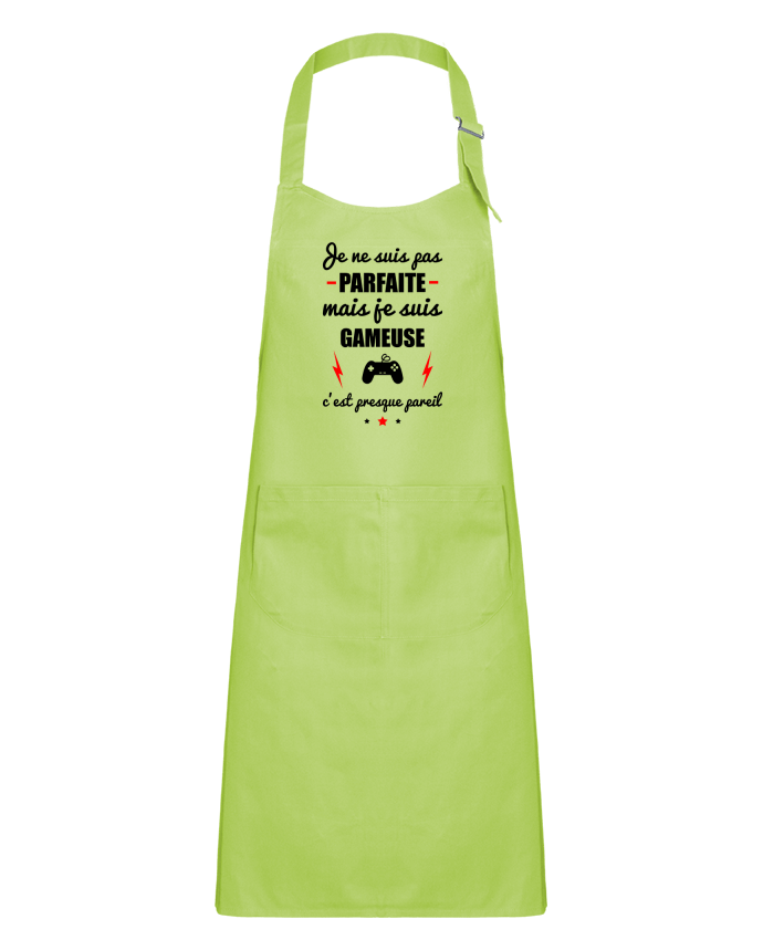 Kids chef pocket apron Je ne suis pas byfaite mais je suis gameuse c'est presque byeil by Benichan