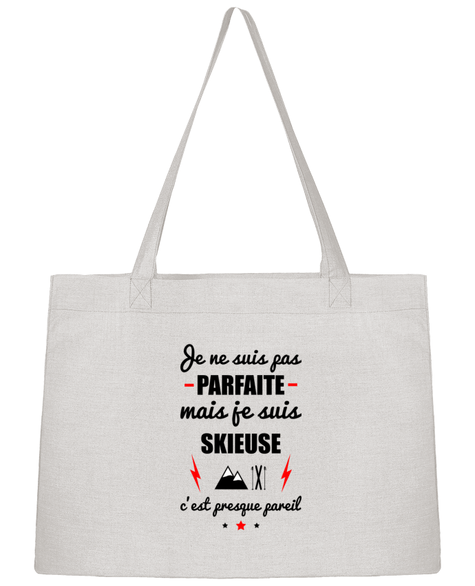 Shopping tote bag Stanley Stella Je ne suis pas byfaite mais je suis skieuse c'est presque byeil by Benichan