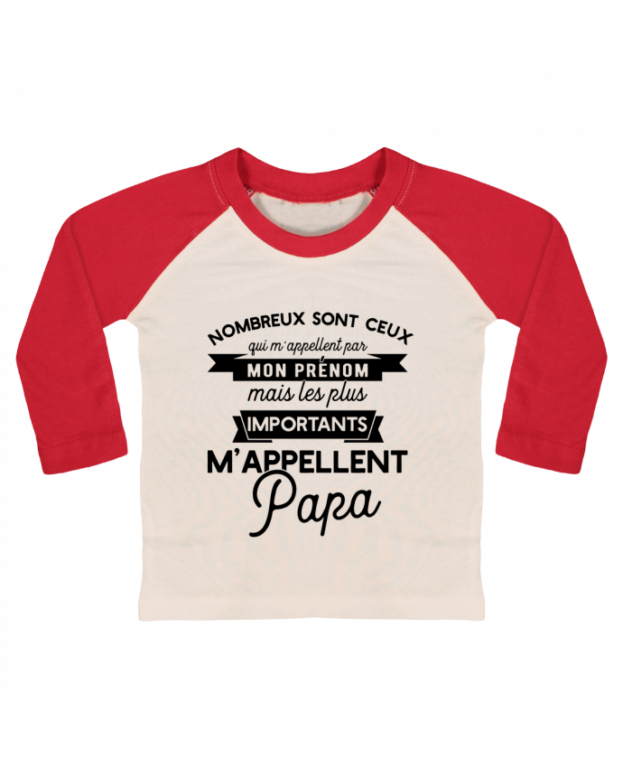 Camiseta Bebé Béisbol Manga Larga On m'appelle papa por Original t-shirt