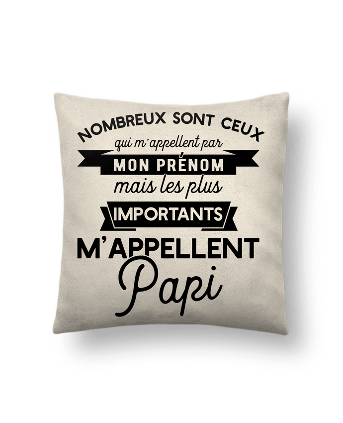 Coussin suédine on m'appelle papi humour par Original t-shirt