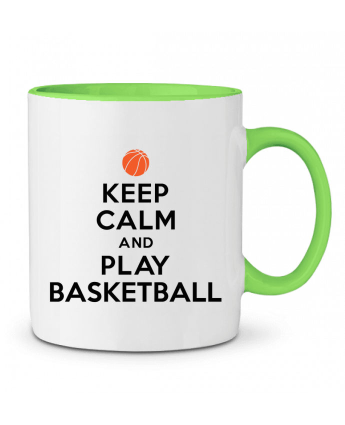 Taza Cerámica Bicolor Keep Calm And Play Basketball Freeyourshirt.com
