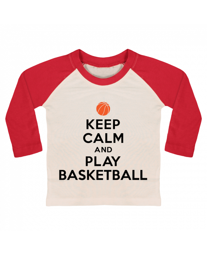 Camiseta Bebé Béisbol Manga Larga Keep Calm And Play Basketball por Freeyourshirt.com