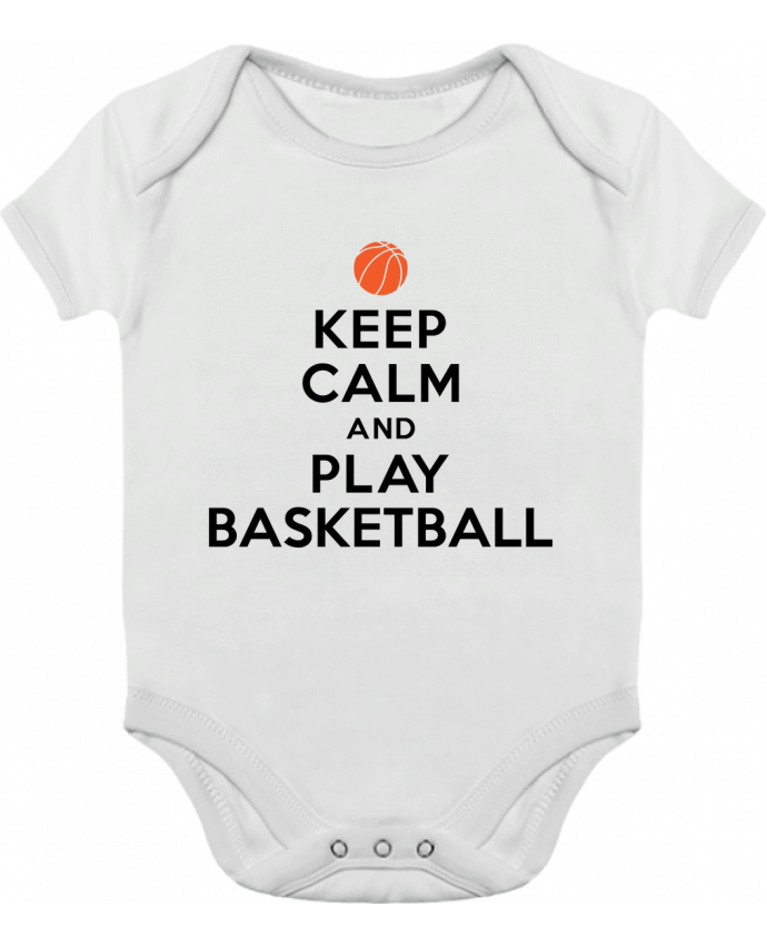Body Bebé Contraste Keep Calm And Play Basketball por Freeyourshirt.com