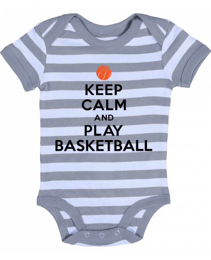 Body Bebé a Rayas Keep Calm And Play Basketball - Freeyourshirt.com