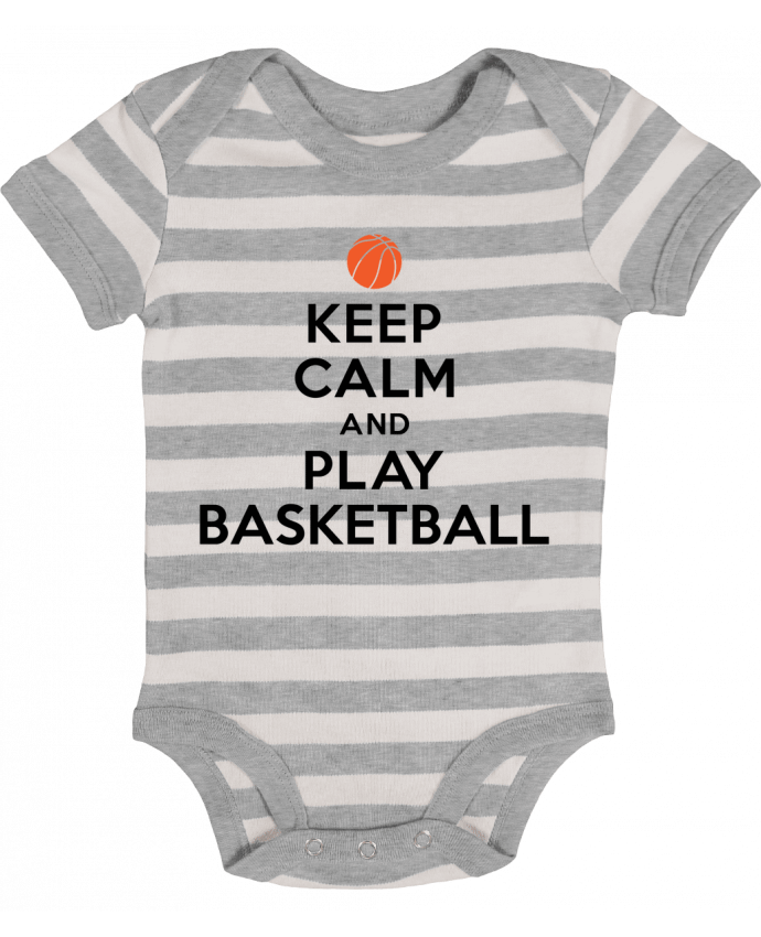 Body Bebé a Rayas Keep Calm And Play Basketball - Freeyourshirt.com