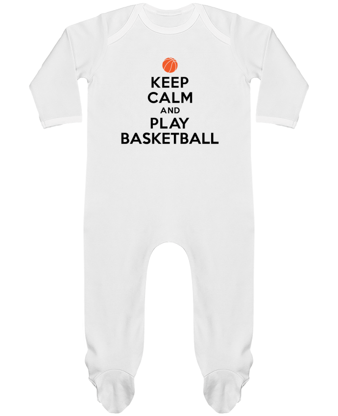 Baby Sleeper long sleeves Contrast Keep Calm And Play Basketball by Freeyourshirt.com