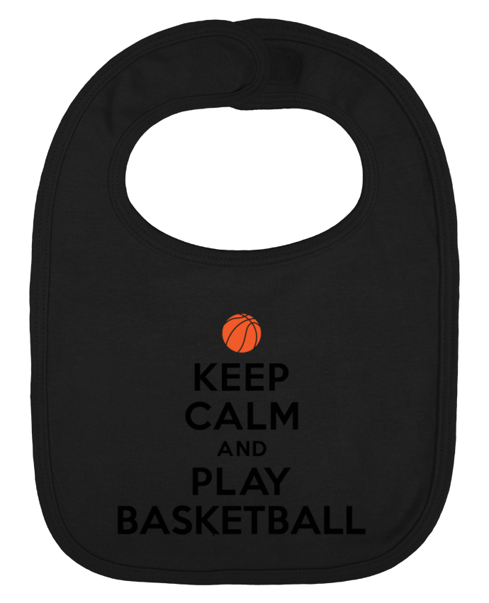 Baby Bib plain and contrast Keep Calm And Play Basketball by Freeyourshirt.com