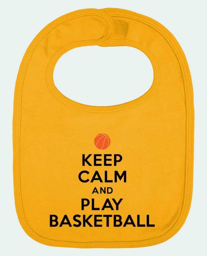 Bavoir bébé uni Keep Calm And Play Basketball par Freeyourshirt.com