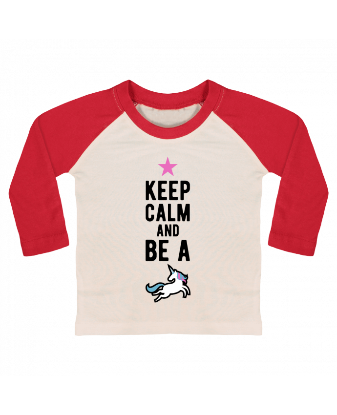 Tee-shirt Bébé Baseball ML Be a unicorn humour licorne par Original t-shirt