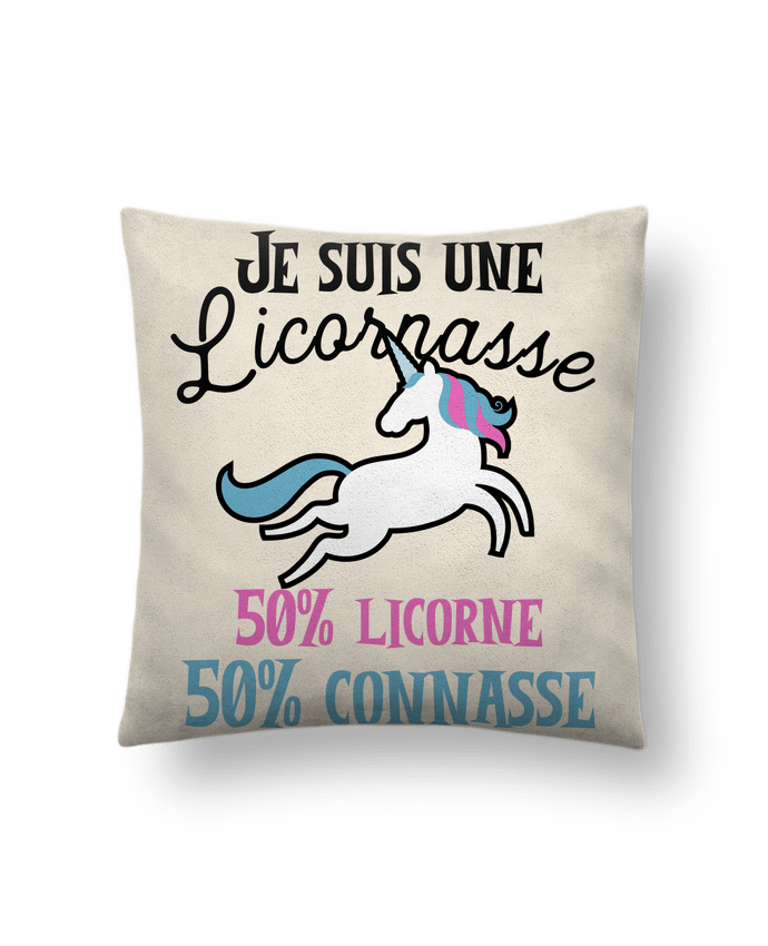 Coussin suédine Licornasse humour cadeau par Original t-shirt